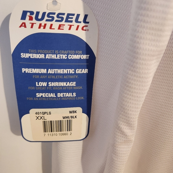 Russell Athletic Black and White Polo Shirt Classic Design XXL - Picture 7 of 9